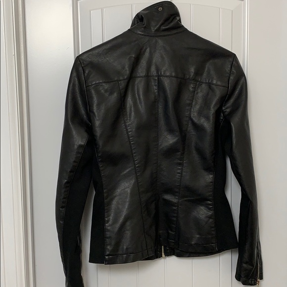 Kenneth Cole Black leather moto jacket - Picture 3 of 4